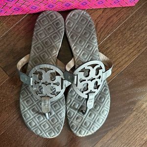 Tory Burch silver sandals. Size 9.
